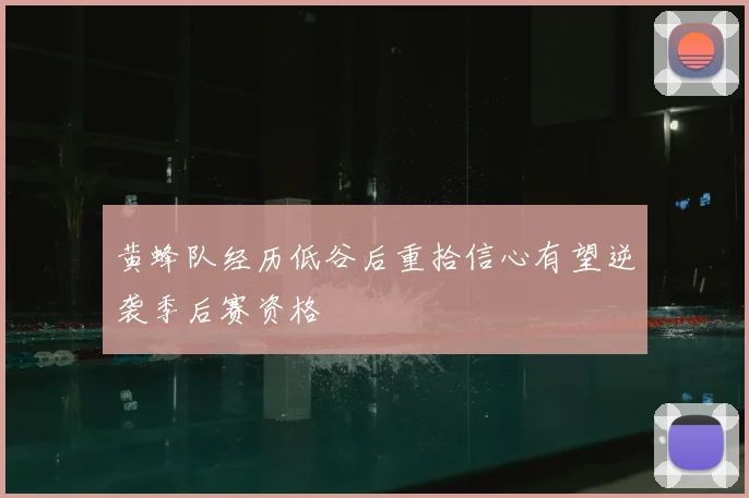 黄蜂队经历低谷后重拾信心有望逆袭季后赛资格